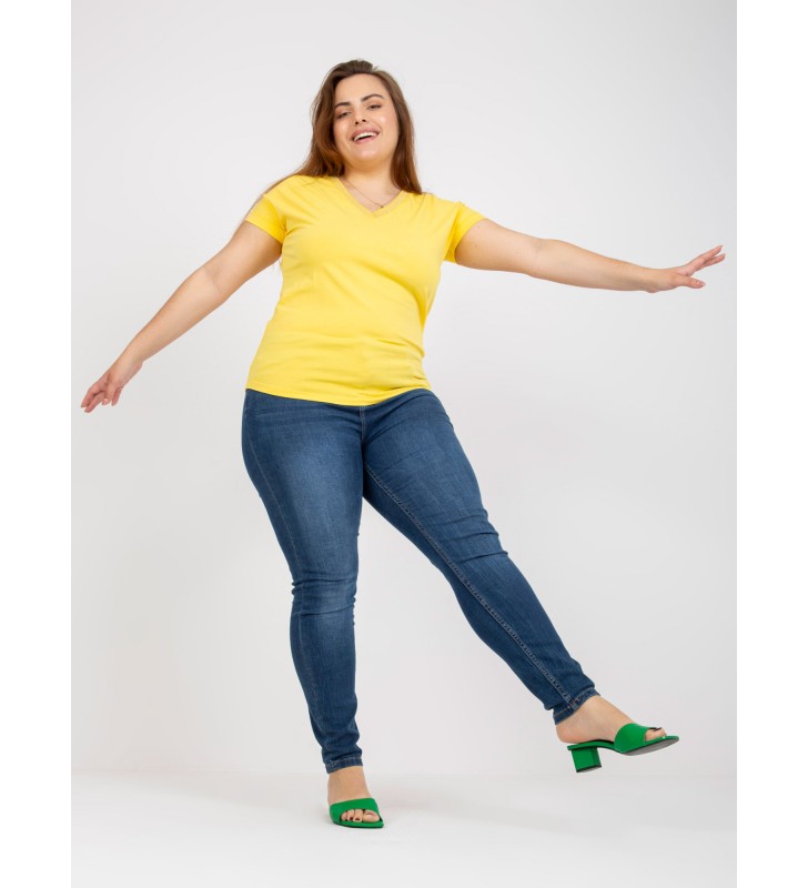 T-shirt plus size RV-TS-7882.25P żółty