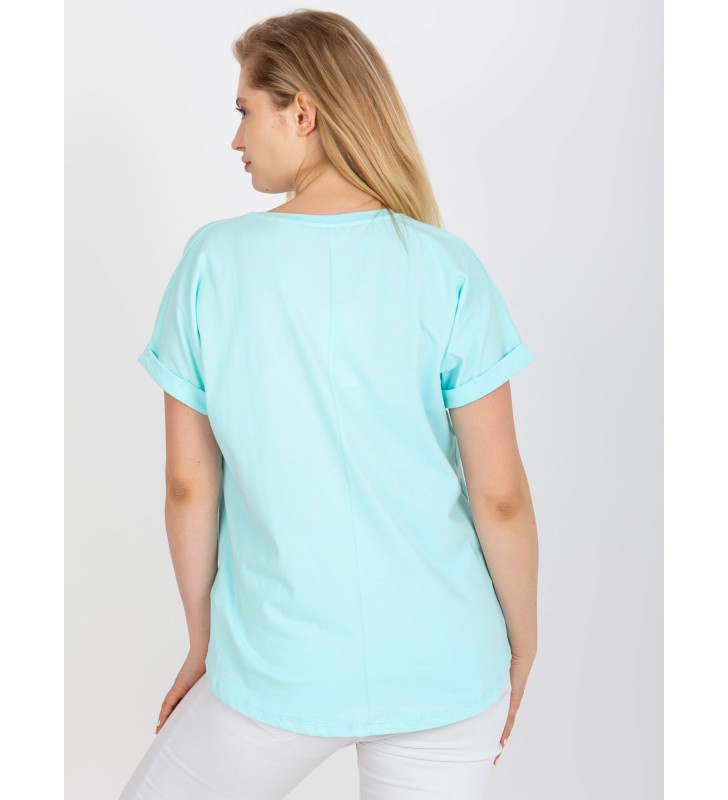 T-shirt plus size RV-TS-7776.02P mietowy