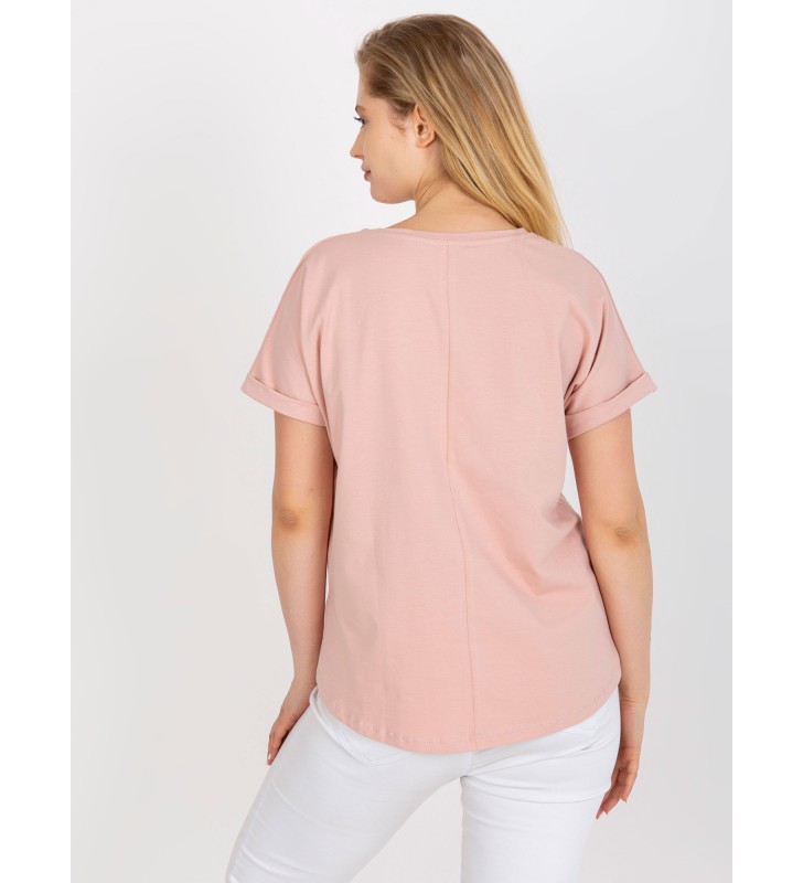 T-shirt plus size RV-TS-7776.02P jasny różowy