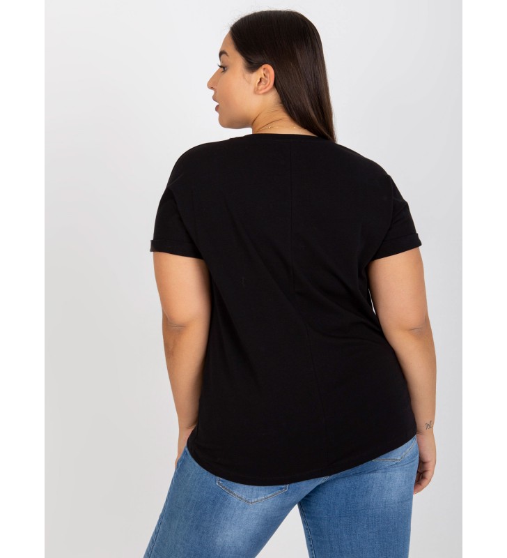 T-shirt plus size RV-TS-7776.02P czarny