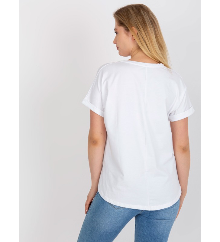 T-shirt plus size RV-TS-7776.02P biały