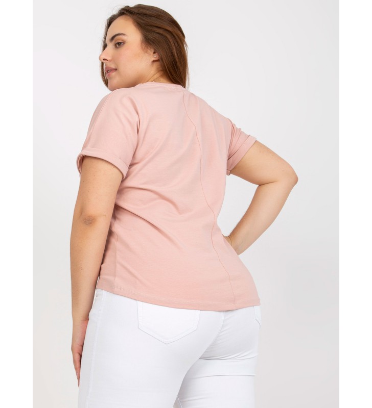 T-shirt plus size RV-TS-7775.66P jasny różowy