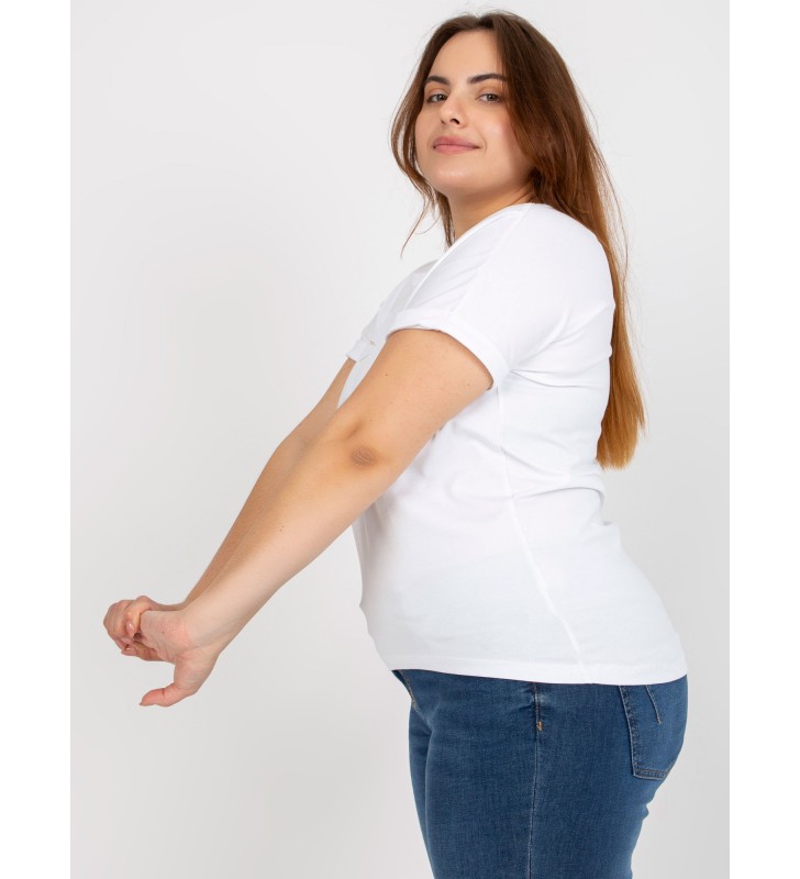 T-shirt plus size RV-TS-7774.16P biały