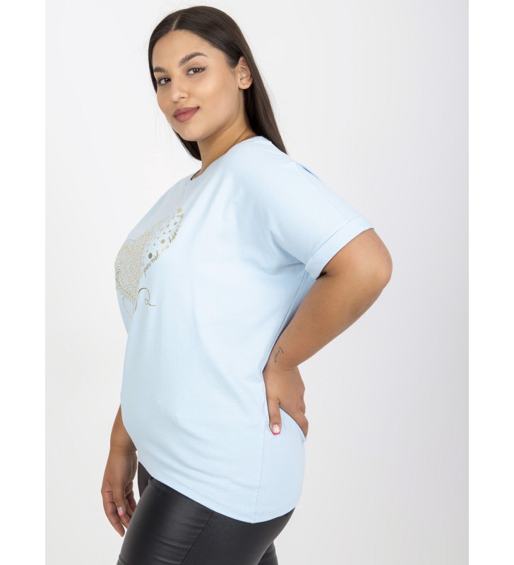 T-shirt plus size RV-TS-7660.88P jasny niebieski