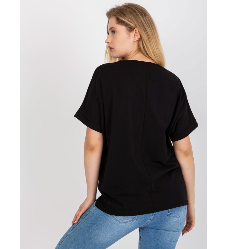 T-shirt plus size RV-TS-7660.88P czarny