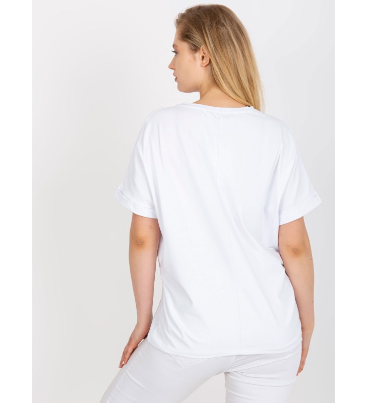 T-shirt plus size RV-TS-7660.88P biały