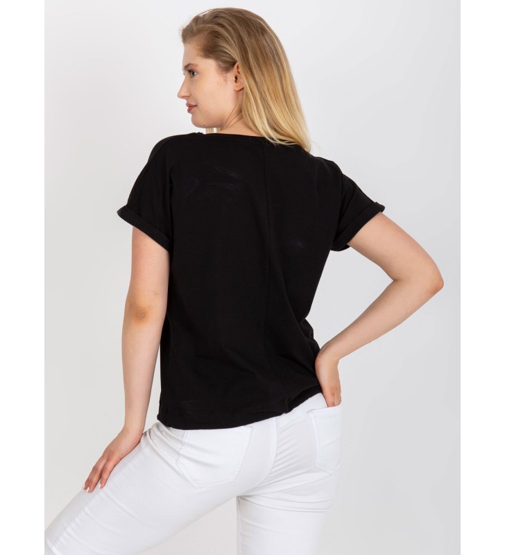 T-shirt plus size RV-TS-7657.68P czarny