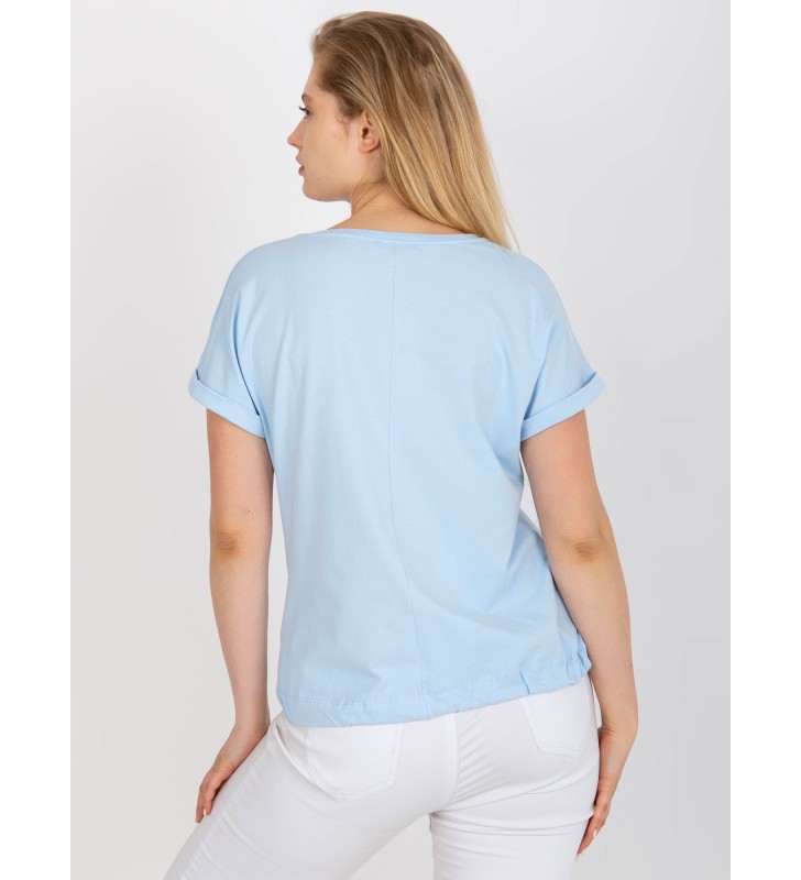 T-shirt plus size RV-TS-7656.84 jasny niebieski