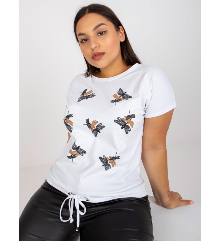 T-shirt plus size RV-TS-7656.84 biały