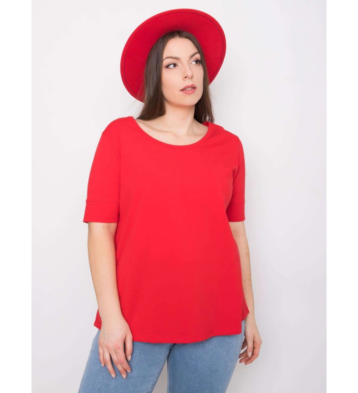 T-shirt plus size RV-TS-6330.92P czerwony