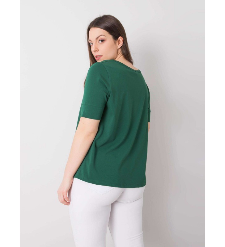 T-shirt plus size RV-TS-6330.92P ciemny zielony