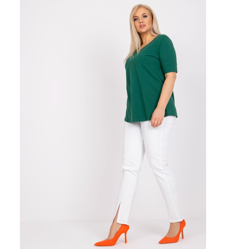 T-shirt plus size RV-TS-6330.92P ciemny zielony