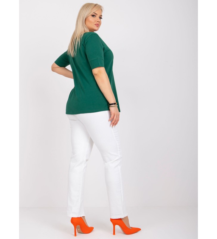 T-shirt plus size RV-TS-6330.92P ciemny zielony