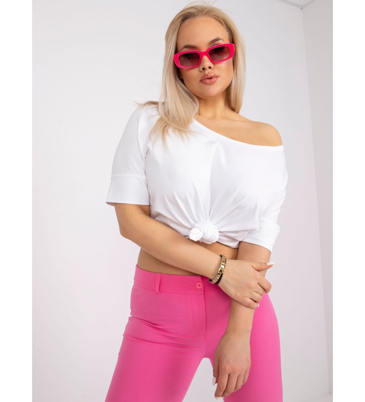 T-shirt plus size RV-TS-6330.92P biały