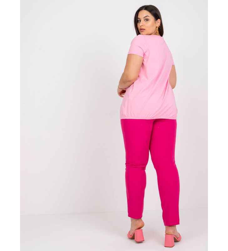 T-shirt plus size RV-TS-6320.85P różowy