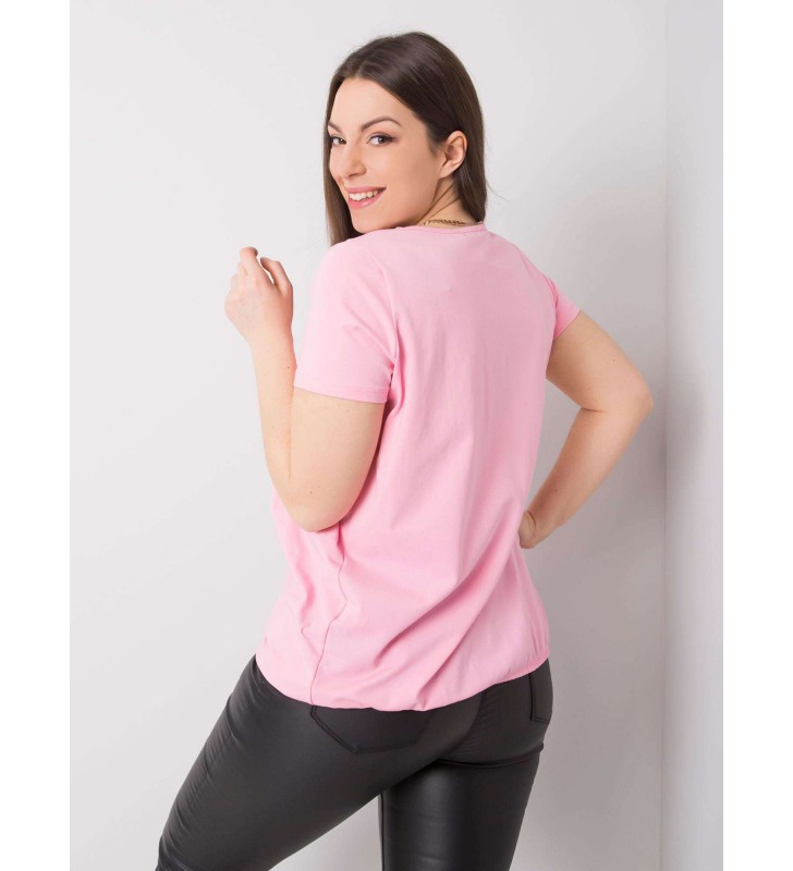 T-shirt plus size RV-TS-6320.85P różowy