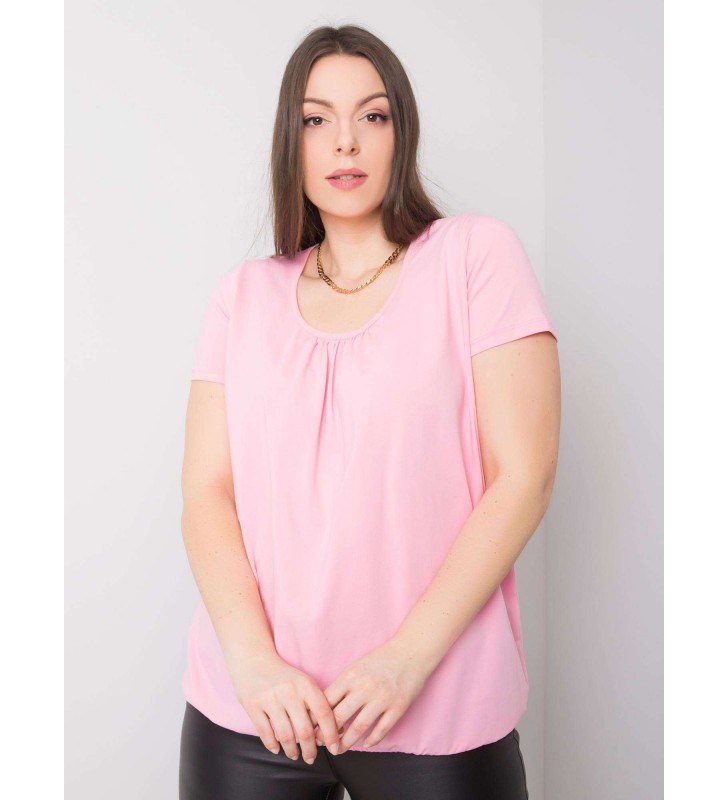 T-shirt plus size RV-TS-6320.85P różowy