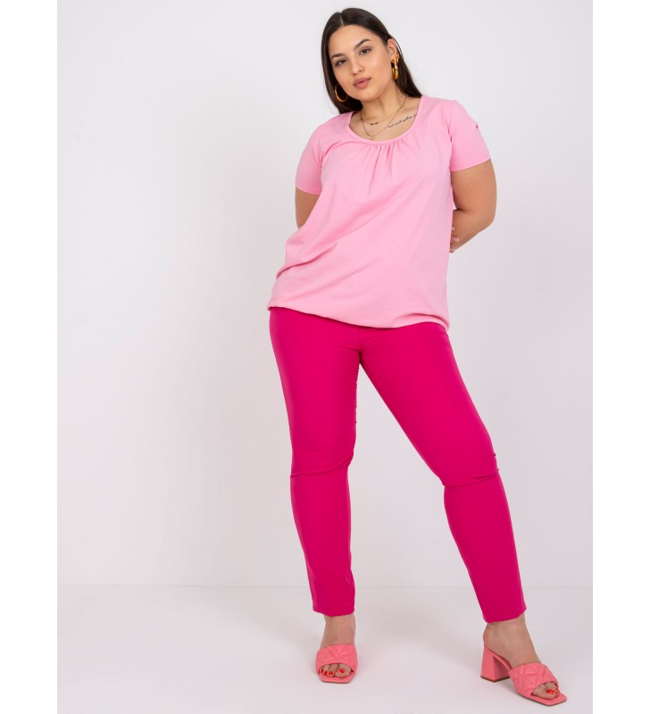 T-shirt plus size RV-TS-6320.85P różowy