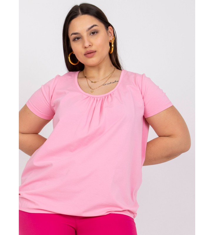 T-shirt plus size RV-TS-6320.85P różowy