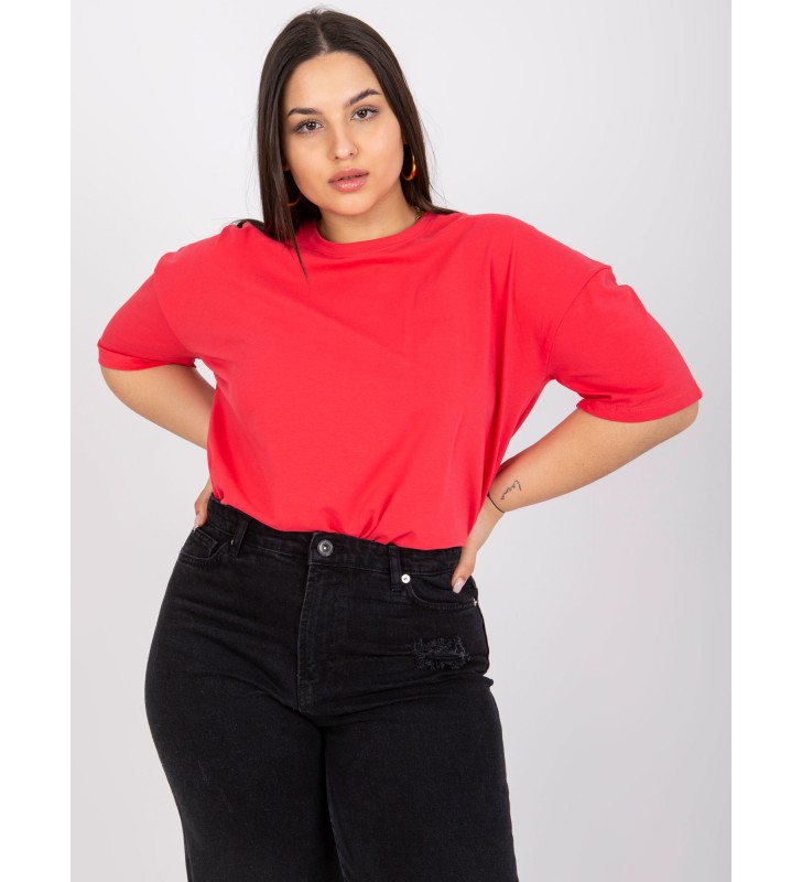 T-shirt plus size RV-TS-6318.00X koralowy