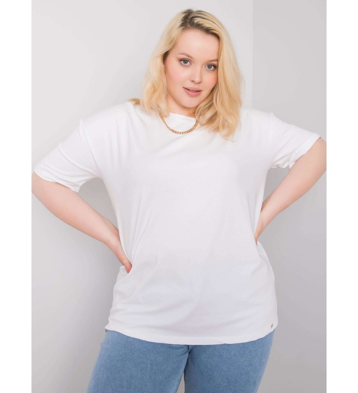 T-shirt plus size RV-TS-6318.00X biały