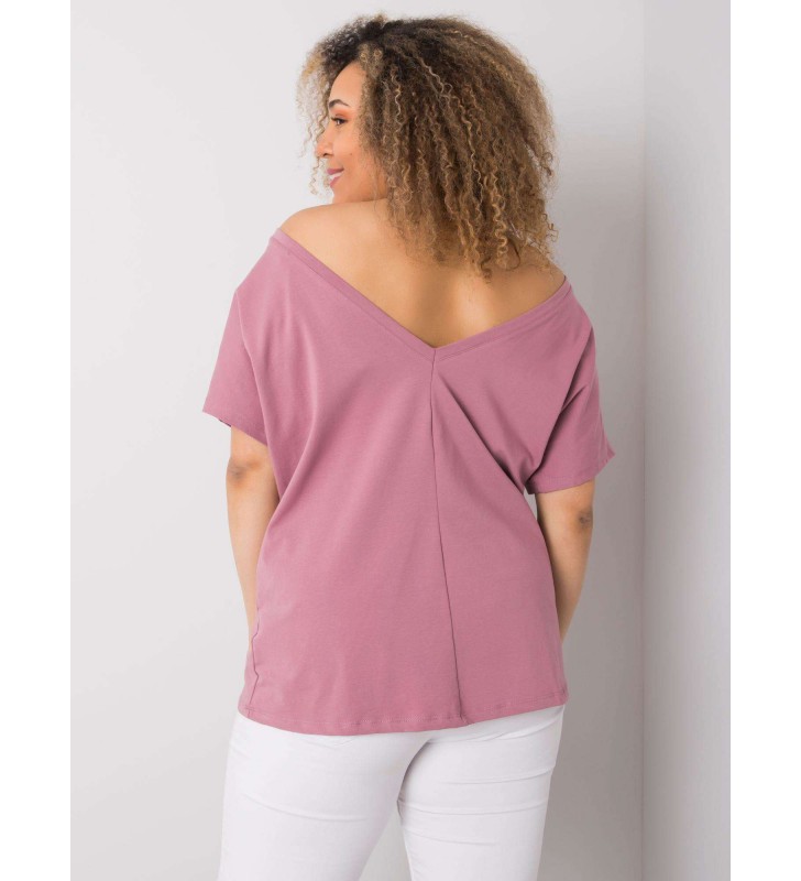 T-shirt plus size RV-TS-6297.08P ciemny różowy