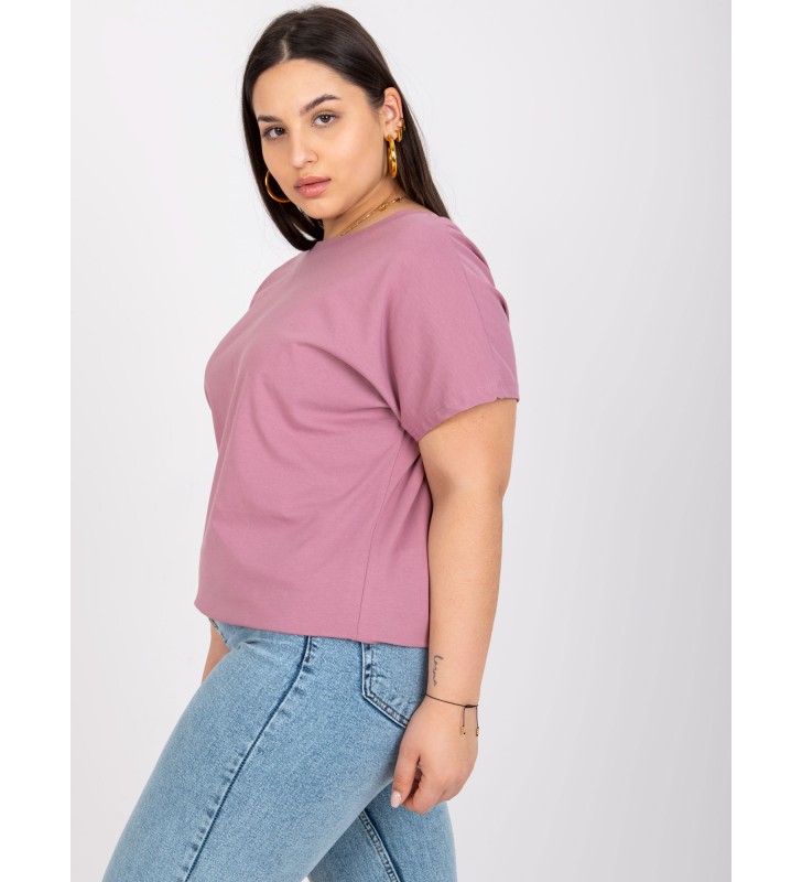 T-shirt plus size RV-TS-6297.08P ciemny różowy