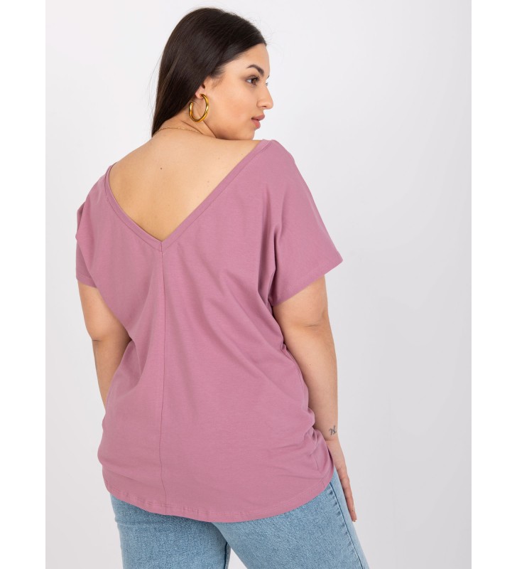 T-shirt plus size RV-TS-6297.08P ciemny różowy