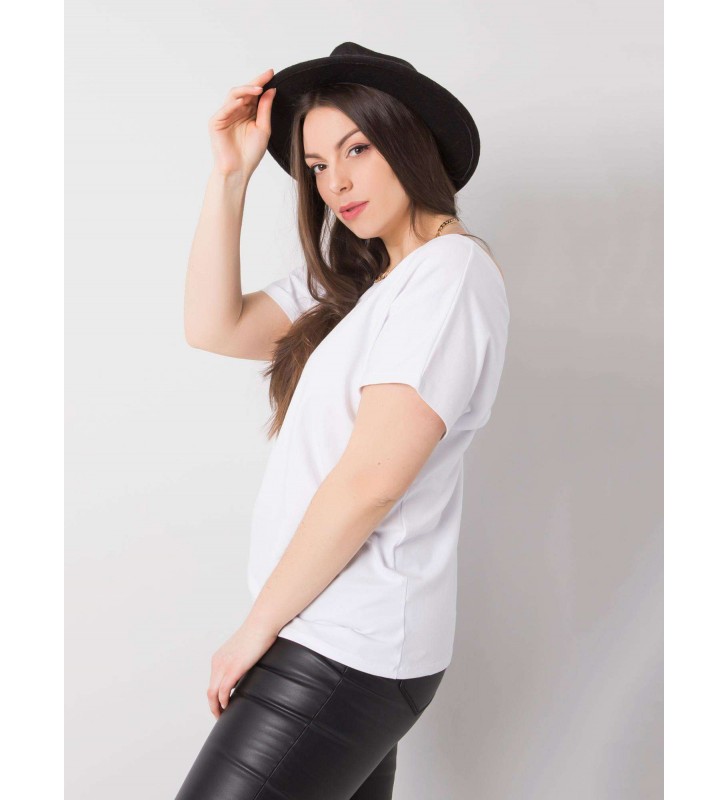 T-shirt plus size RV-TS-6297.08P biały