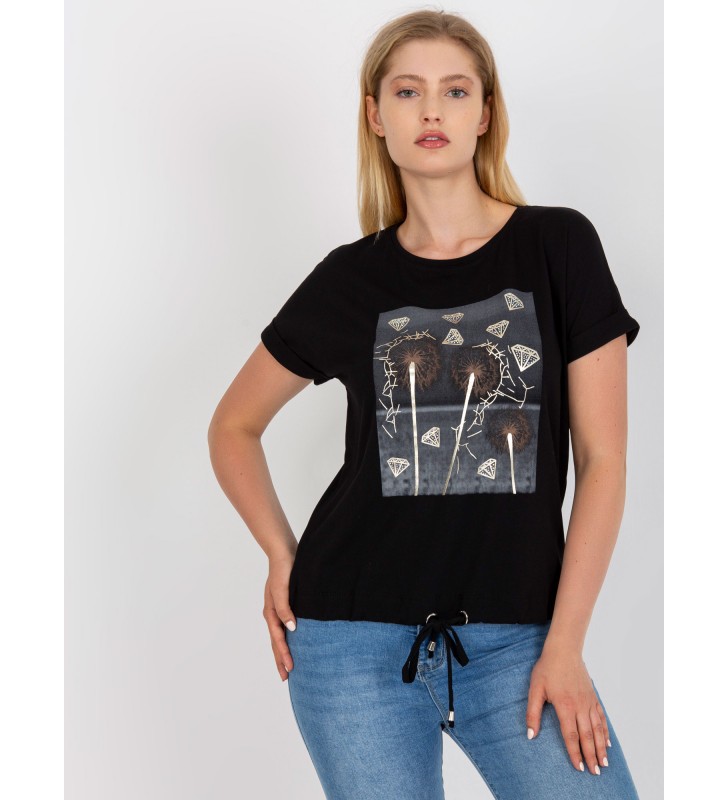 T-shirt plus size RV-TS-0237.84P czarny