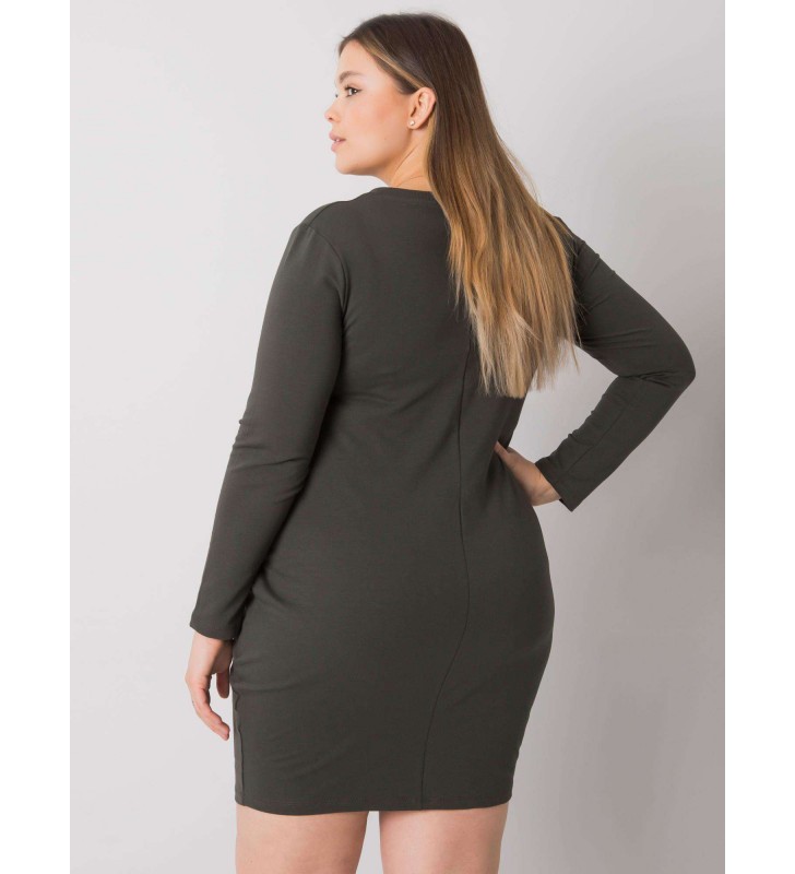 Sukienka plus size RV-SK-7241.43 ciemny khaki