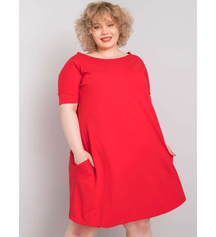 Sukienka plus size RV-SK-6639.02X czerwony