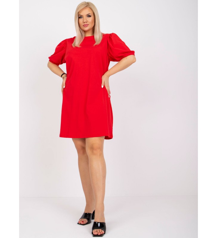 Sukienka plus size RV-SK-6319.65 czerwony