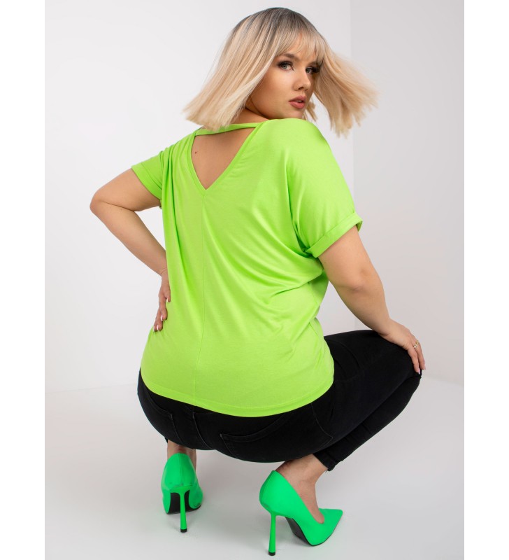 Bluzka plus size RV-BZ-7832.57 fluo zielony