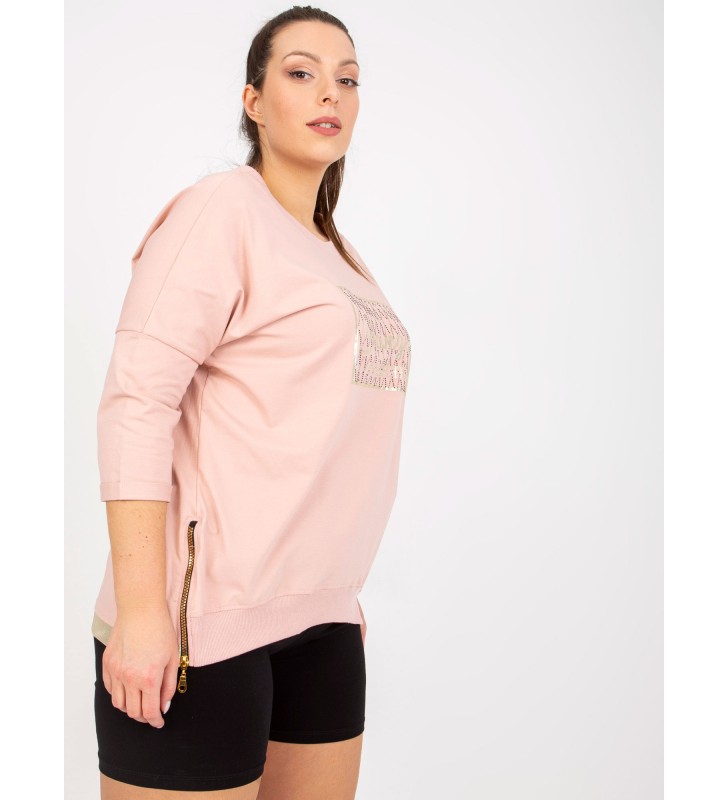 Bluzka plus size RV-BZ-7738.42P jasny różowy