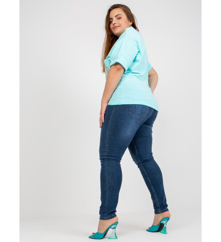 Bluzka plus size RV-BZ-7723.60P mietowy