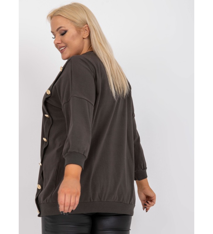 Bluzka plus size RV-BZ-7608.27 ciemny khaki