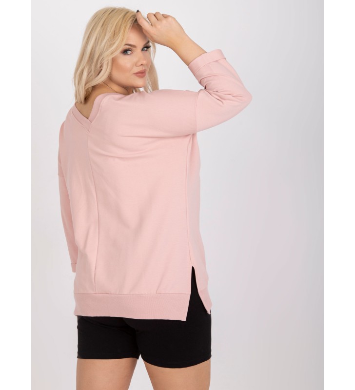 Bluzka plus size RV-BZ-7601.55P jasny różowy