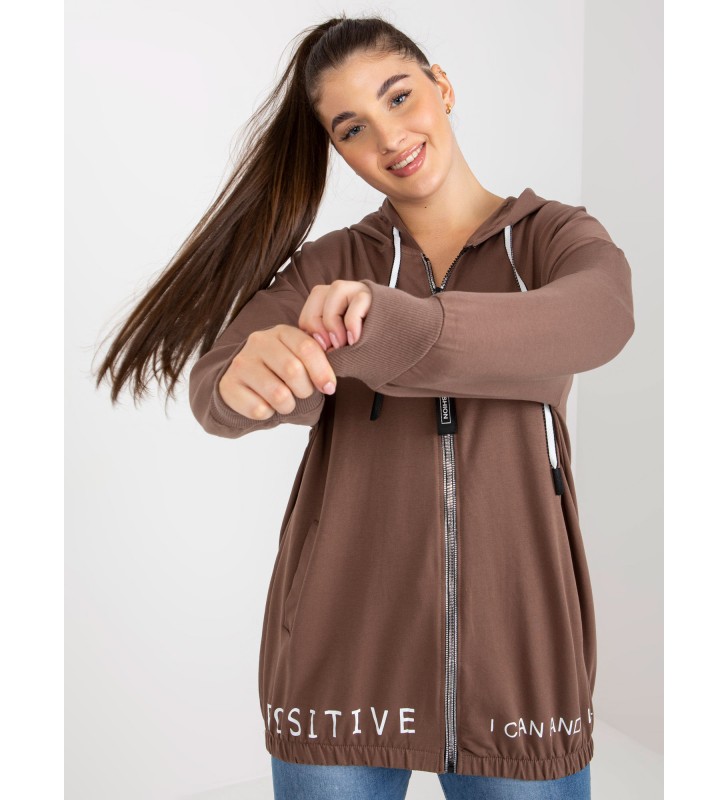 Bluza plus size RV-BL-8302.78 brązowy