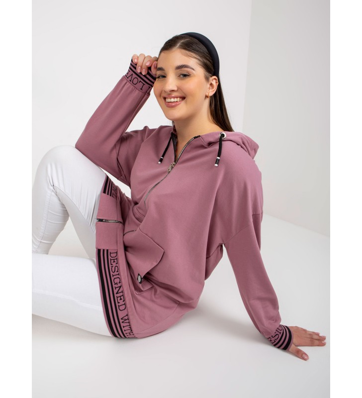 Bluza plus size RV-BL-8190.09P ciemny różowy