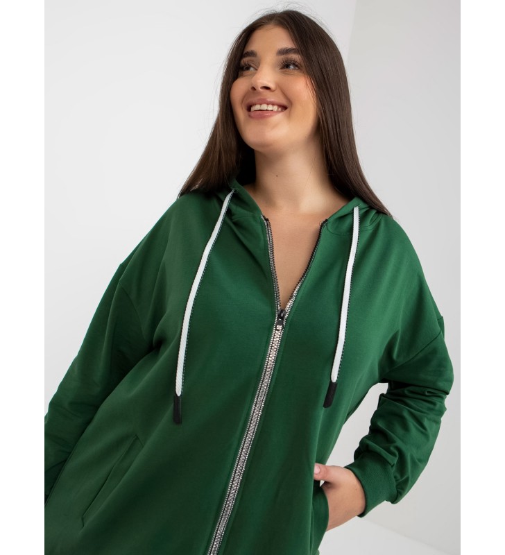 Bluza plus size RV-BL-8302.78 ciemny zielony