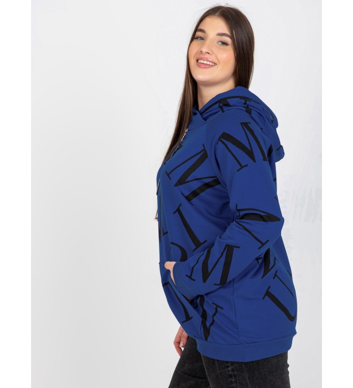 Bluza plus size RV-BL-7268-1.92 ciemny niebieski