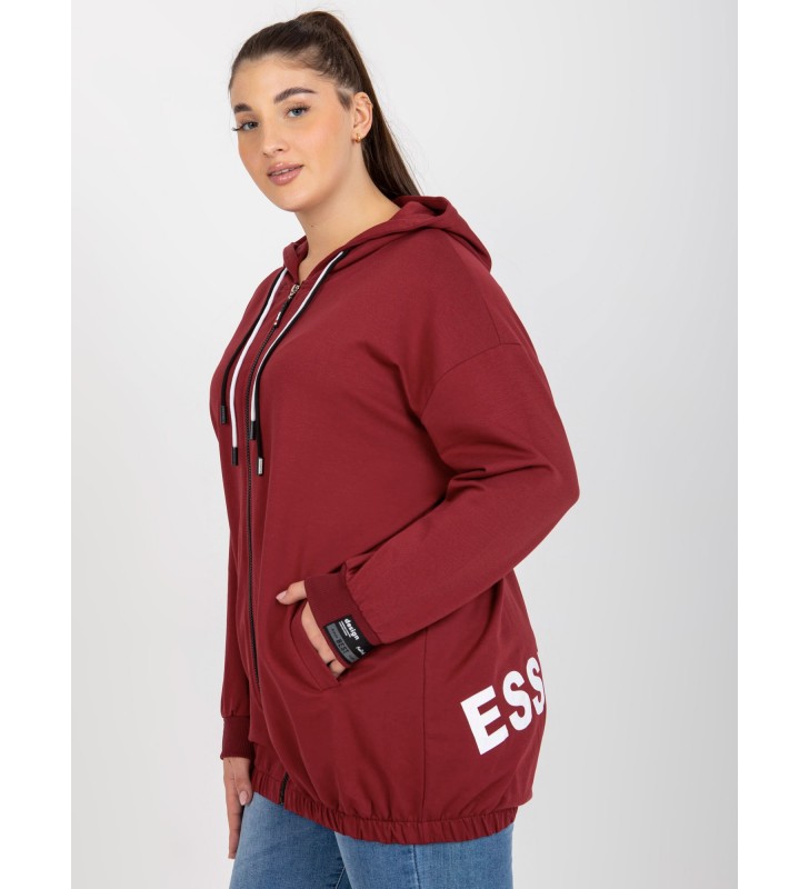 Bluza plus size RV-BL-8277.28 bordowy