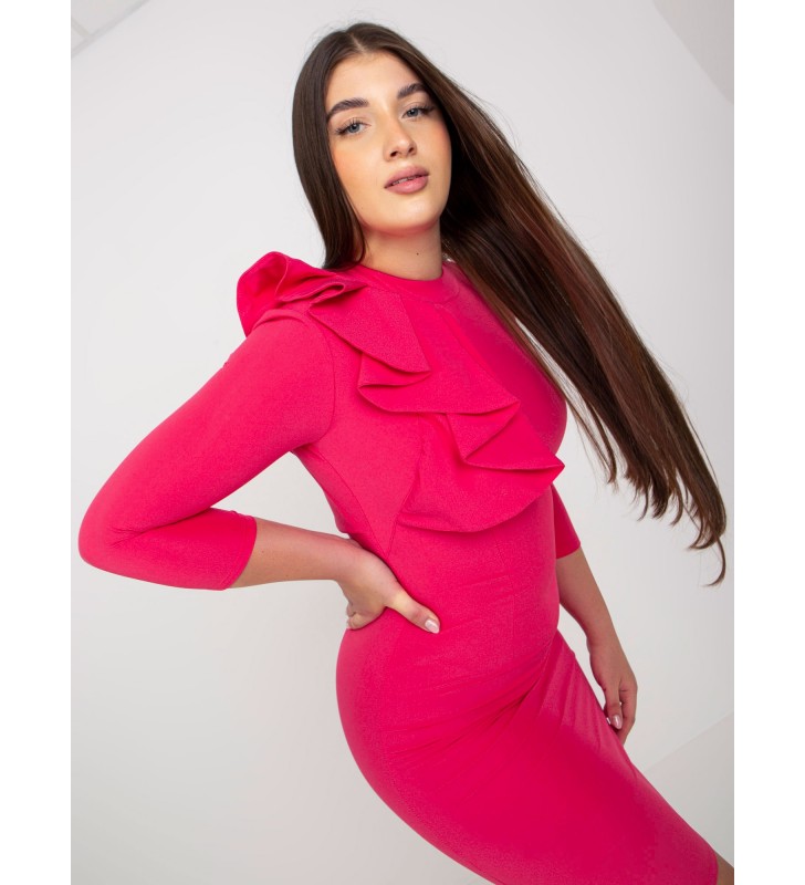 Sukienka plus size LK-SK-505583.11 koralowy