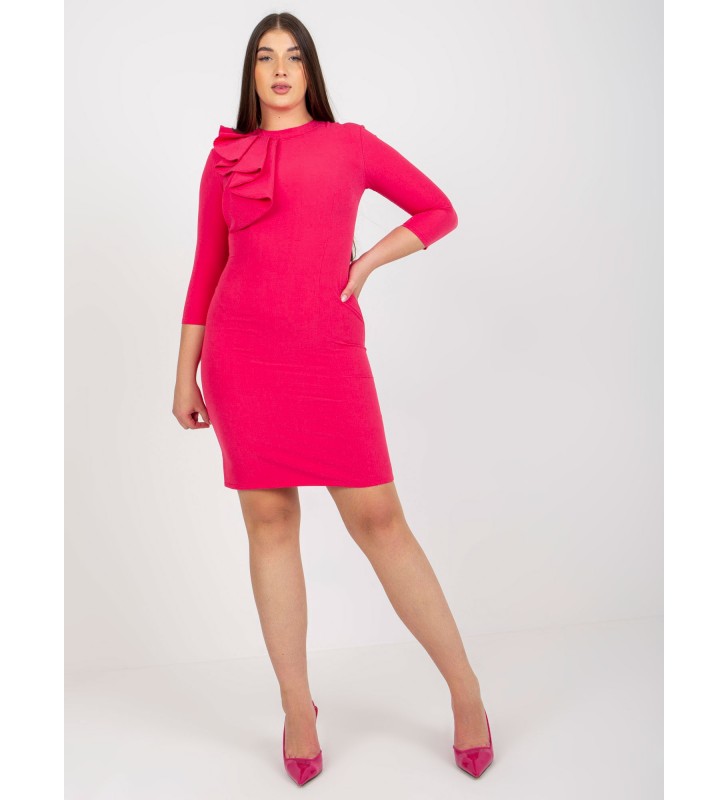 Sukienka plus size LK-SK-505583.11 koralowy