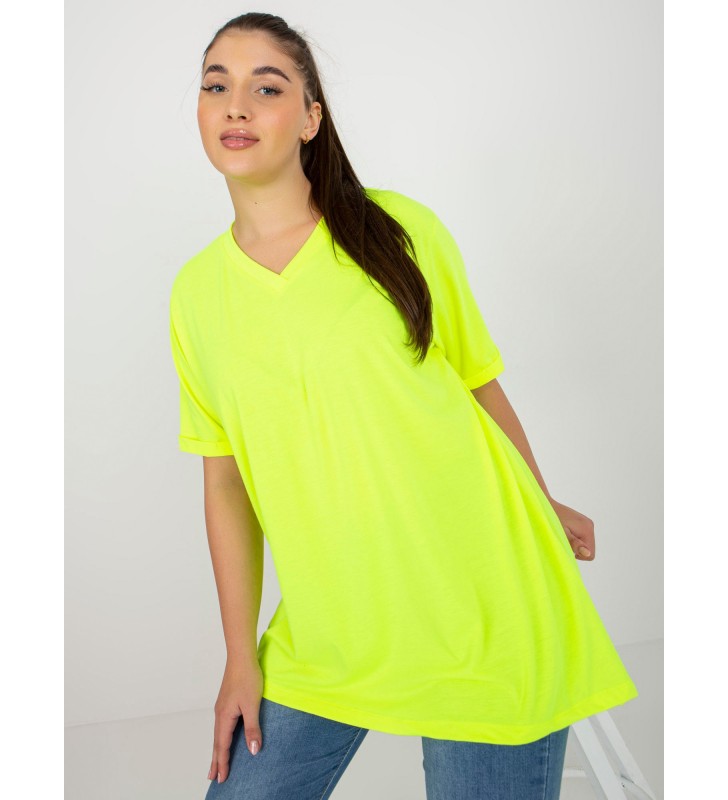 Bluzka plus size RV-BZ-7854.91 fluo żółty