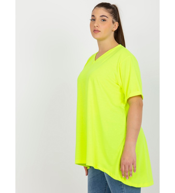 Bluzka plus size RV-BZ-7854.91 fluo żółty