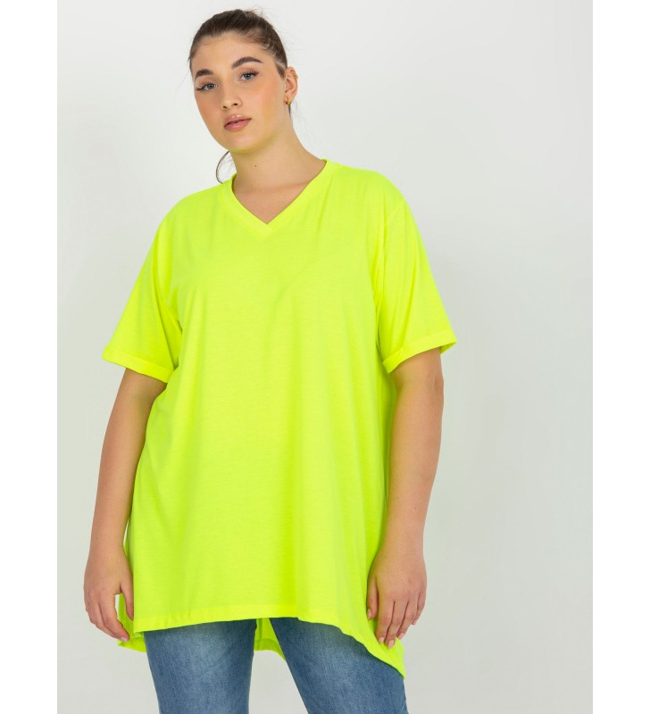 Bluzka plus size RV-BZ-7854.91 fluo żółty