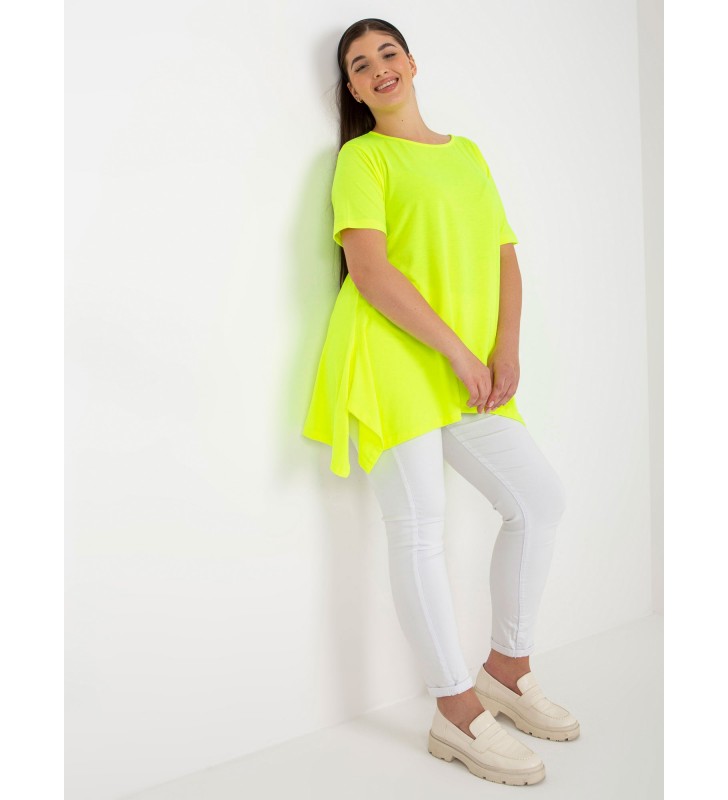 Bluzka plus size RV-BZ-7857.58 fluo żółty