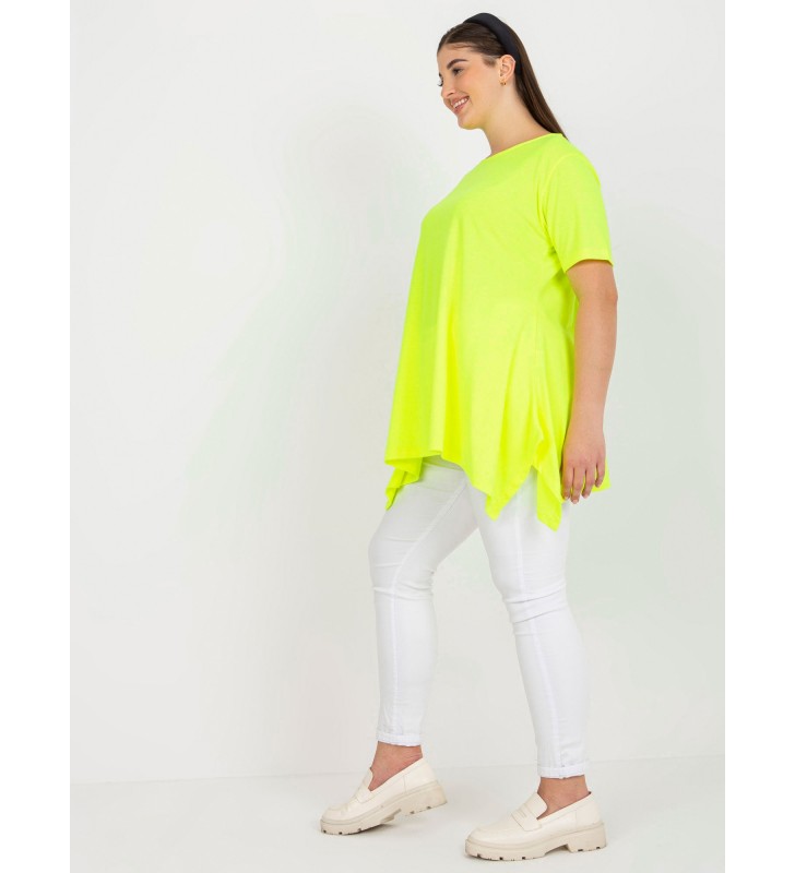 Bluzka plus size RV-BZ-7857.58 fluo żółty